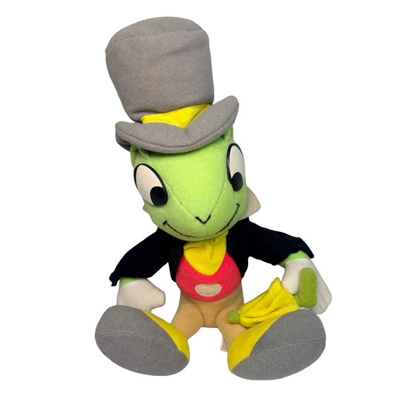 Disney Store Other - Vintage Disney Store Jiminy Cricket Plush Pinocchio Toy w/ Hat & Umbrella
10"